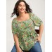 Floral Square Neck Fit and Flare Blouse