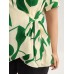 Abstract Print Knotted Blouse