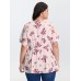 Supersoft Rose Print V-Neck Blouse