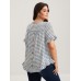 Gingham Print Button Back Blouse Gingham Print Button Back Blouse
