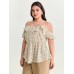 Floral Print Ruffled Cold Shoulder Blouse Floral Print Ruffled Cold Shoulder Blouse