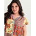 Supersoft Colorful Contrast Patchwork Print Blouse