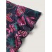Bright Floral Texture Open-Back Blouse Bright Floral Texture Open-Back Blouse