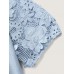 3D Floral Sleeve Spliced Flowy Blouse