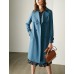 Blue Double-Breasted Trench Coat Blue Double-Breasted Trench Coat