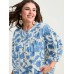 Sweet Floral Print Button Front Blouse Sweet Floral Print Button Front Blouse