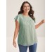 Textured Sheer Lined Flutter Sleeve Blouse