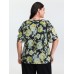 Floral Print Ruffled Edges Blouse