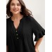 Toothpick Pleats Ruffled Sleeve Solid Blouse Toothpick Pleats Ruffled Sleeve Solid Blouse