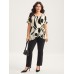 Abstract Print Knotted Blouse