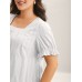 Cotton Square Neck Ruffled Sleeve Shirt