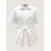 Knotted Front Asymmetrical Hem Blouse