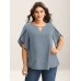 Color Contrast Petal Sleeve Shirt Color Contrast Petal Sleeve Shirt