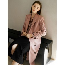 Gathered Waist Double-Breasted Trench Coat