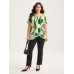 Abstract Print Knotted Blouse