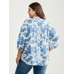 Sweet Floral Print Button Front Blouse Sweet Floral Print Button Front Blouse