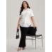 Knotted Front Asymmetrical Hem Blouse