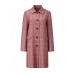 Red Plaid Straight Cut Midi Coat