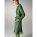 Green Belted 100% Tencel Midi Trench Coat Green Belted 100% Tencel Midi Trench Coat