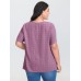 Textured Color Contrast Petal Sleeve Blouse