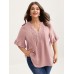 Toothpick Pleats Ruffled Sleeve Solid Blouse Toothpick Pleats Ruffled Sleeve Solid Blouse