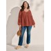 Pure Cotton Sheer Lace Trim Blouse Pure Cotton Sheer Lace Trim Blouse