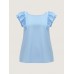 Textured Layered Flutter Sleeve Bowknot Blouse