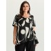 Abstract Print Knotted Blouse