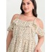 Floral Print Ruffled Cold Shoulder Blouse Floral Print Ruffled Cold Shoulder Blouse