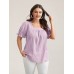 Cotton Square Neck Ruffled Sleeve Shirt