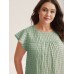 Textured Sheer Lined Flutter Sleeve Blouse