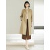 Floral Cuff Stand-Up Collar Belted Trench Coat