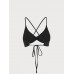 Black Twist Backless Bikini Top