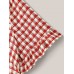 Gingham Print Button Back Blouse Gingham Print Button Back Blouse