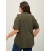 Knotted Front Asymmetrical Hem Blouse