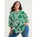 Sweet Floral Print Button Front Blouse Sweet Floral Print Button Front Blouse