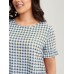 Gingham Print Button Back Blouse Gingham Print Button Back Blouse