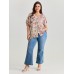 Floral Print Ruffled Edges Blouse