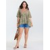 Breezy Floral Print Stretchy Waist Blouse