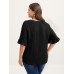 Toothpick Pleats Ruffled Sleeve Solid Blouse Toothpick Pleats Ruffled Sleeve Solid Blouse