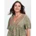 Breezy Floral Print Stretchy Waist Blouse
