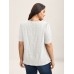 Textured Gathered Sleeve Split Neck Blouse