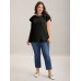Textured Sheer Lined Flutter Sleeve Blouse