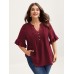 Toothpick Pleats Ruffled Sleeve Solid Blouse Toothpick Pleats Ruffled Sleeve Solid Blouse