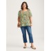 Floral Square Neck Fit and Flare Blouse