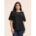 Solid Tiered Ruffles Split Hem Blouse Solid Tiered Ruffles Split Hem Blouse
