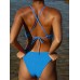 Blue Reversible X Cross Bikini Top