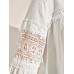 Pure Cotton Sheer Lace Trim Blouse Pure Cotton Sheer Lace Trim Blouse