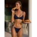 Navy Gold-Accented Bikini Top