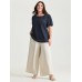 Pure Cotton Pleated Puffy Sleeve Blouse